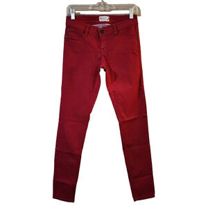 Scarlet Boulevard Womens Jegging Skinny Jeans Size 27 Red Low Rise Super Stretch